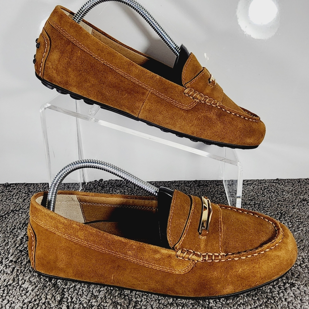 Vionic Honor Ashby Womens Driving Moc Loafers US 9 Khaki Suede